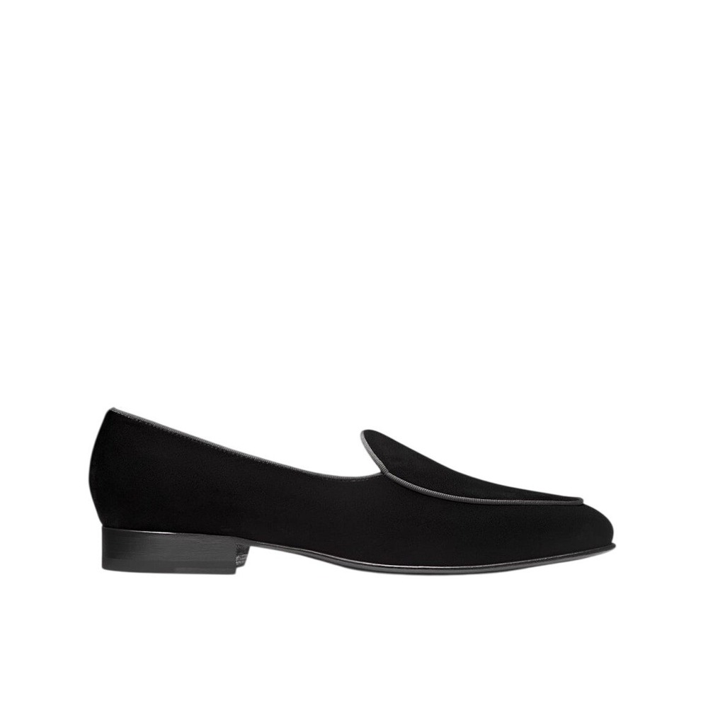 Suitsupply Mens Black Velvet Loafers Made in Italy Formal Slipper Size 12
